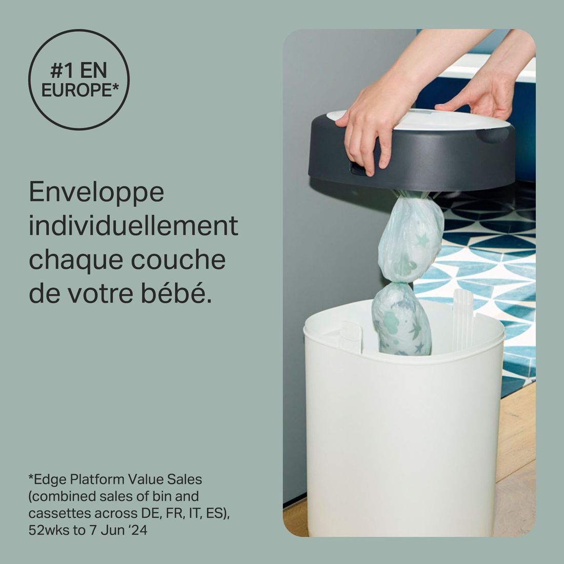 Poubelle à Couches Avancée Twist & Click Starter-pack, Lot de 12 Recharges (Tommee Tippee) - Image 2