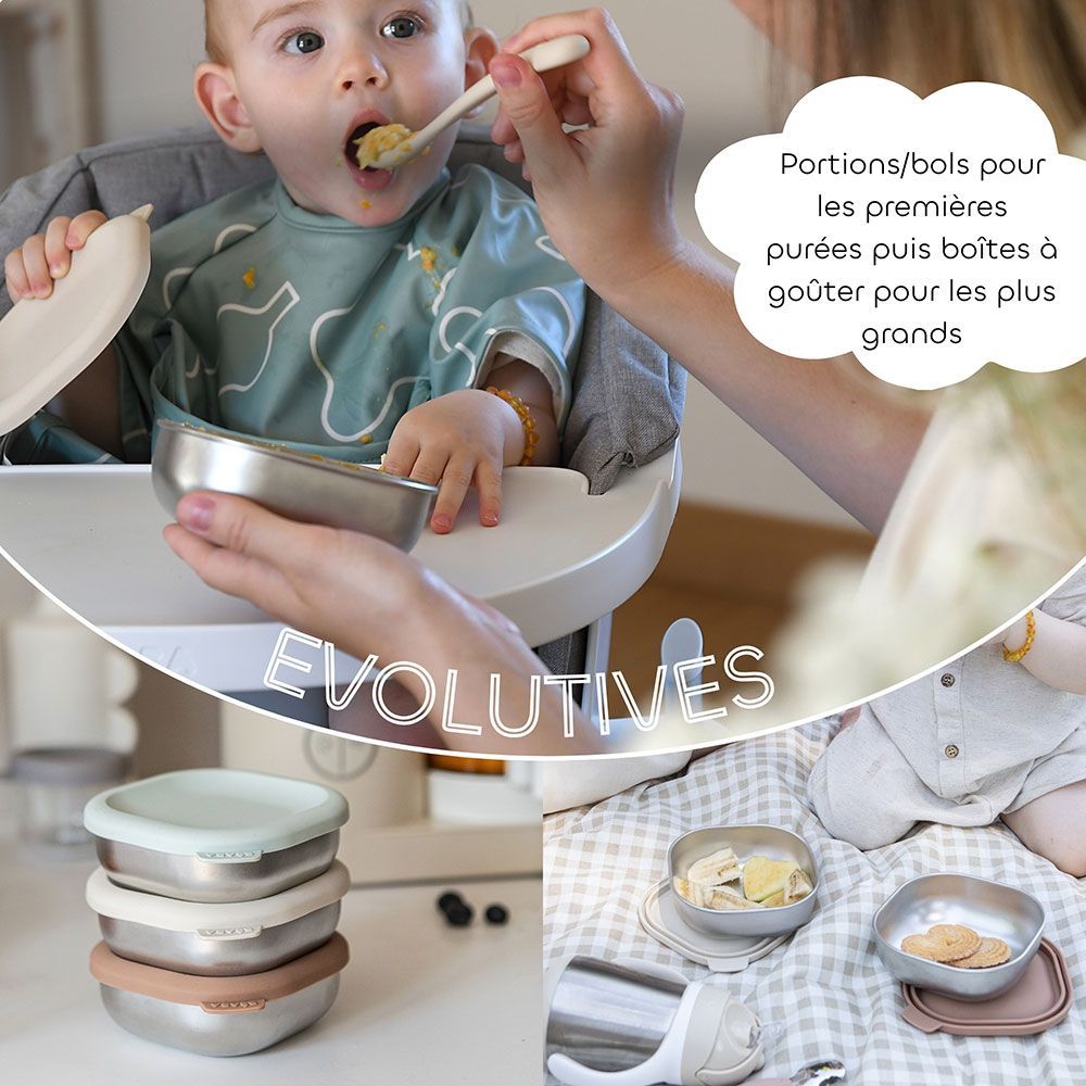 Lot de 3 boîtes repas multi-usage en inox (Béaba) - Image 5