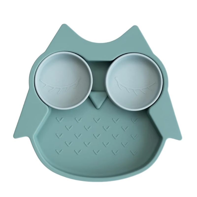 Assiette à ventouse en silicone chouette (TIDY TOT) - Couverture