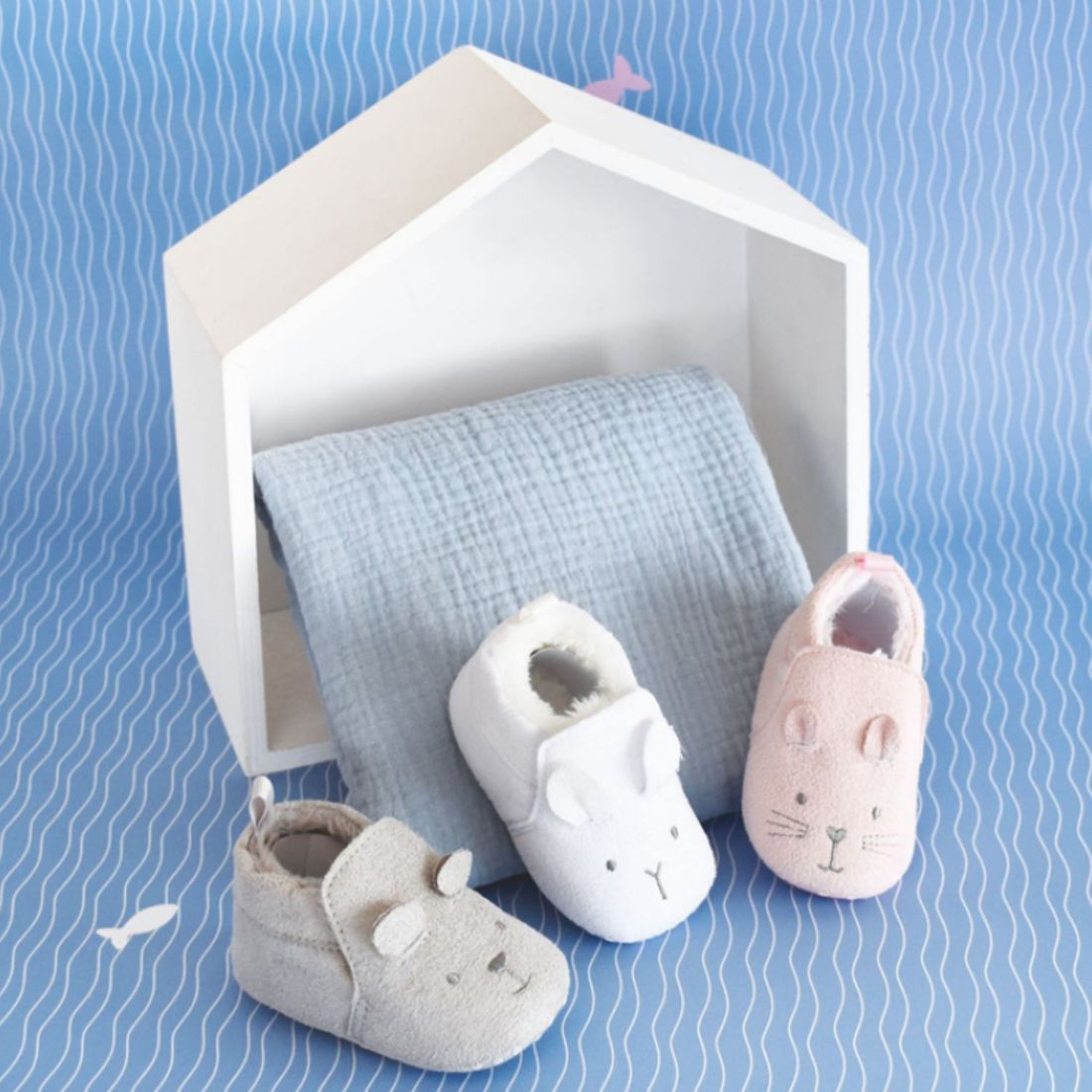 Chaussons gris (0-6 mois) (Doudou Et Compagnie) - Image 4