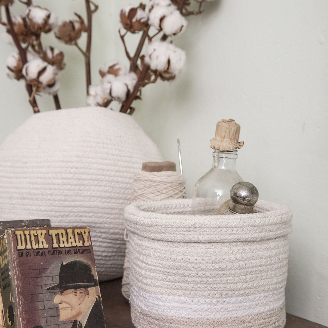 Panier de rangement en coton My Little Ones ivoire (15 x 15 x 15 cm) (Lorena Canals) - Image 4