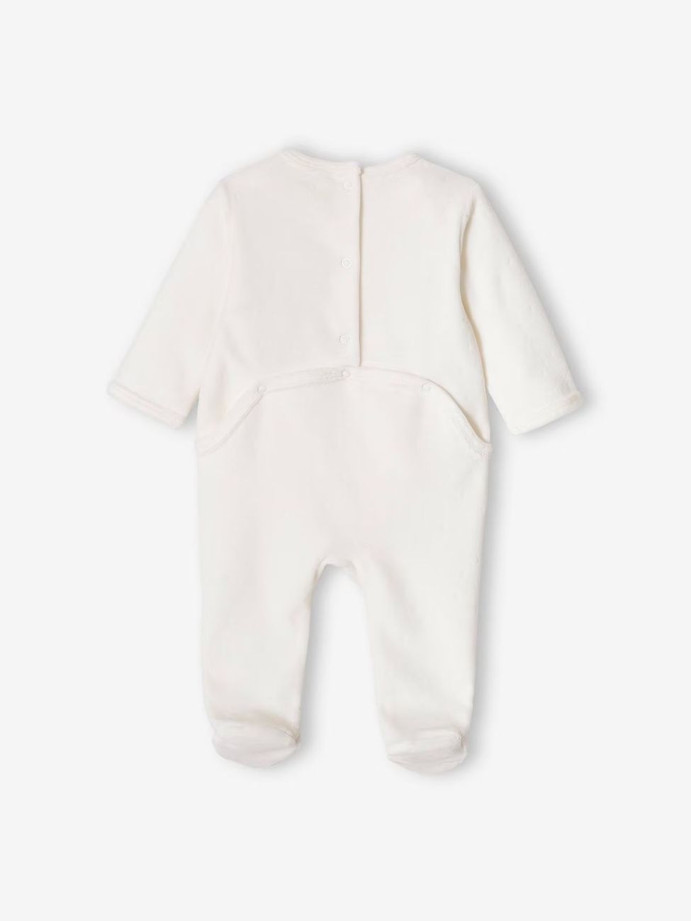 Pyjama bébé mixte en velours ours écru (Vertbaudet) - Image 2