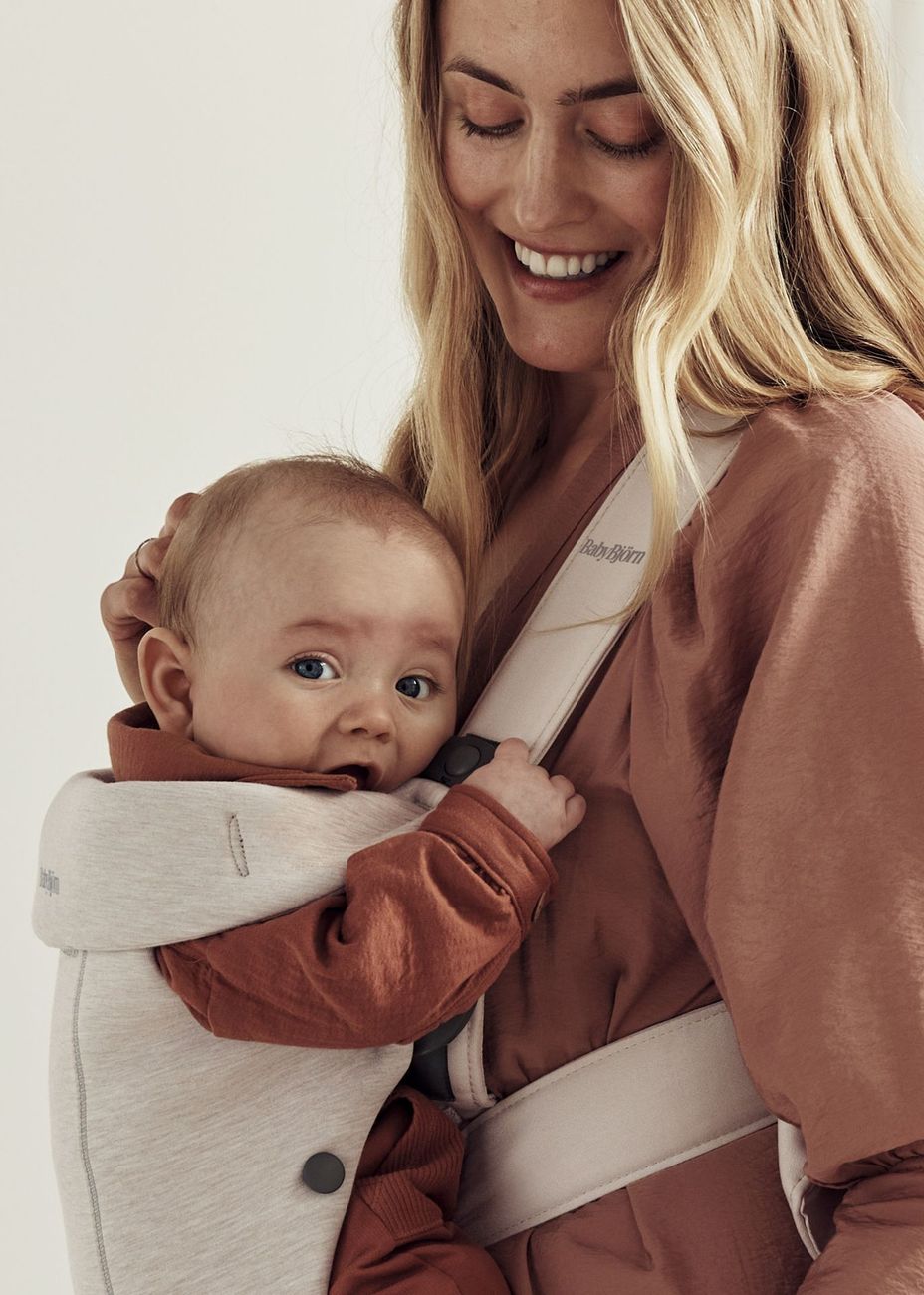 Porte-bébé Mini - Beige clair / Jersey 3D (BabyBjörn) - Image 5