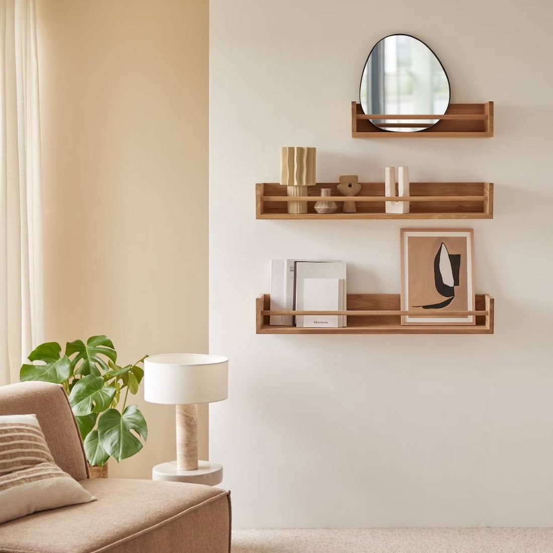Etagère Murale Enfant En Bois De Teck Ugo 100 Naturel (Tikamoon) - Image 1