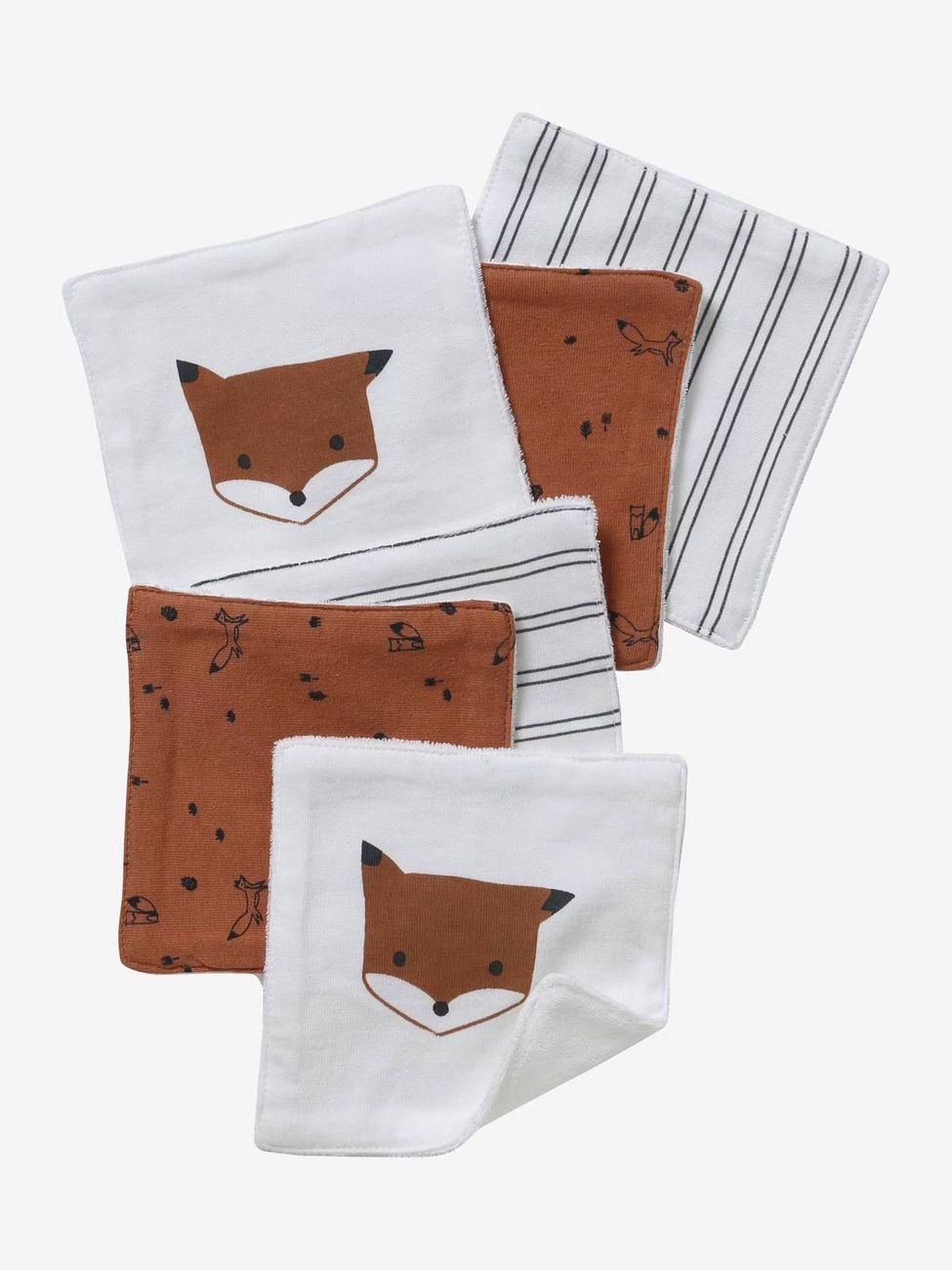 Lot de 6 lingettes lavables lot renard (Vertbaudet) - Image 1