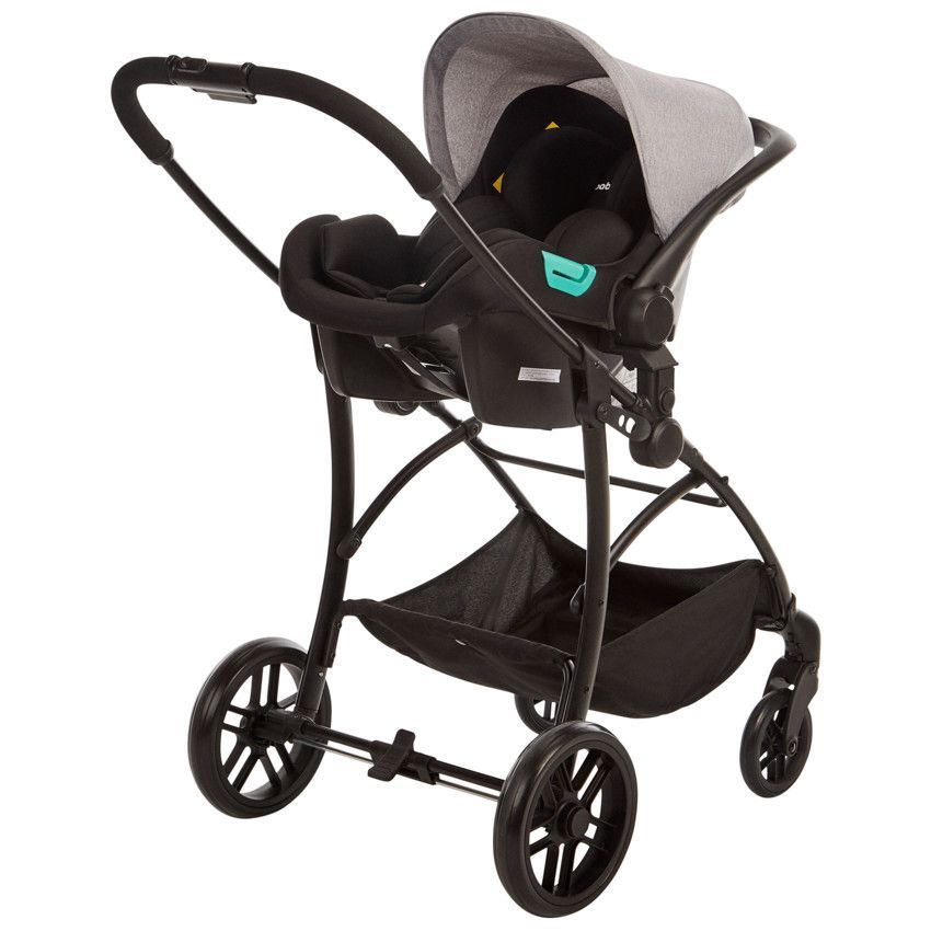 Poussette trio combinée avec siège-auto et couffin gris chiné/noir - Gris (Babycare) - Image 8