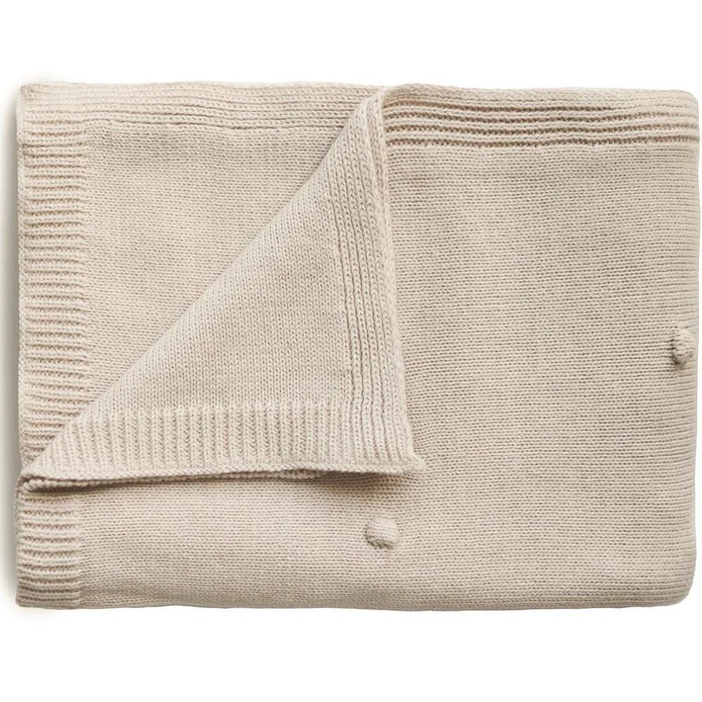 Couverture tricotée en coton bio Textured Dots Off White (80 x 100 cm) (Mushie) - Image 1