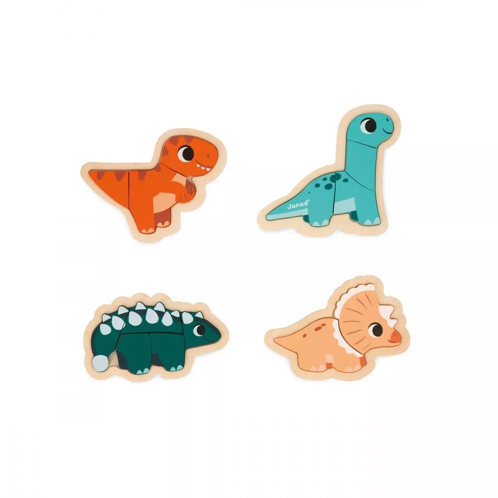 4 Puzzles Evolutifs Dinonaures (Janod) - Image 1
