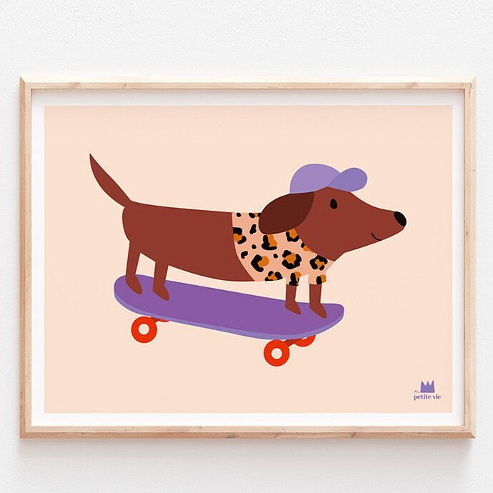 Affiche Chien Skateur - 30 x 40 cm (Ma petite vie) - Image 2