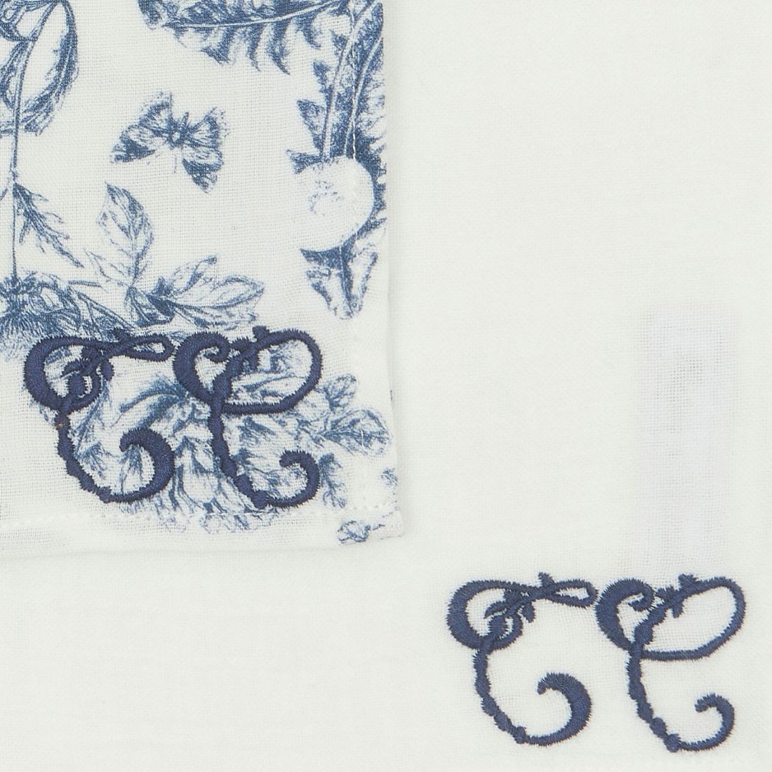 Set de 2 langes Toile de Jouy bleu (70 x 70 cm) (Tartine et Chocolat) - Image 3