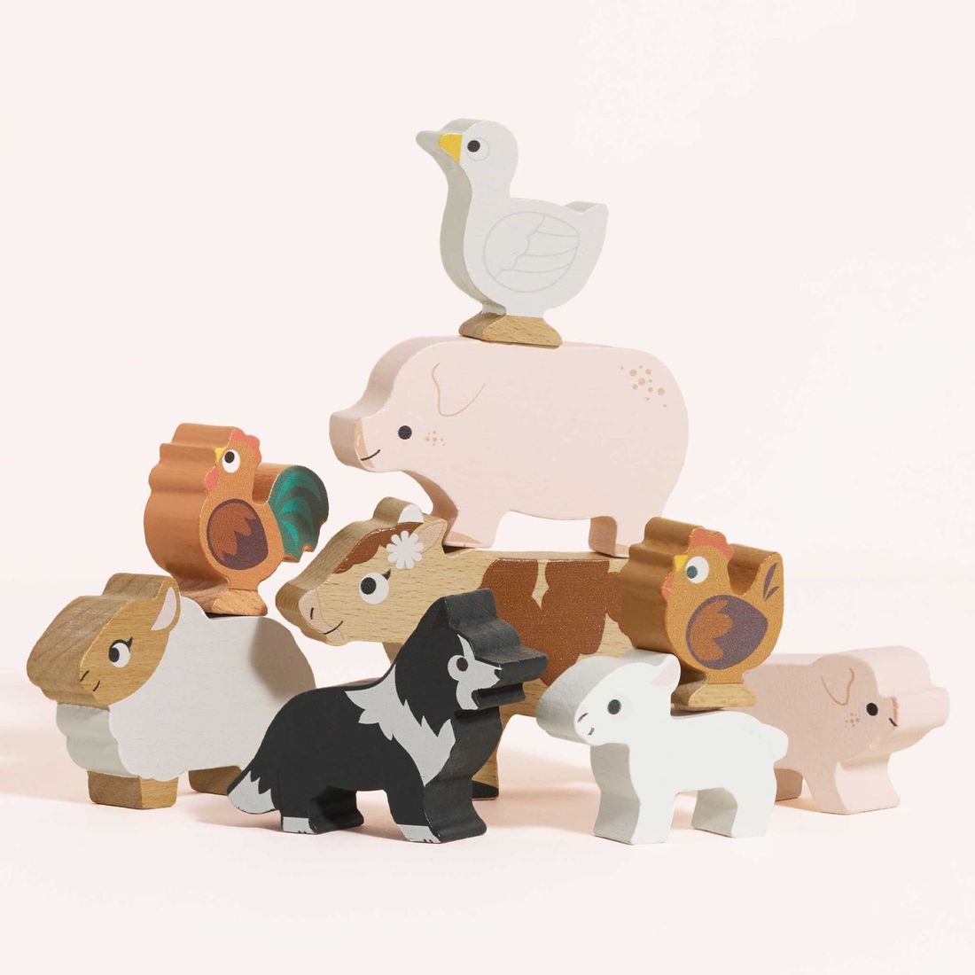 Animaux de la ferme en bois FSC à empiler (Le Toy Van) - Image 3