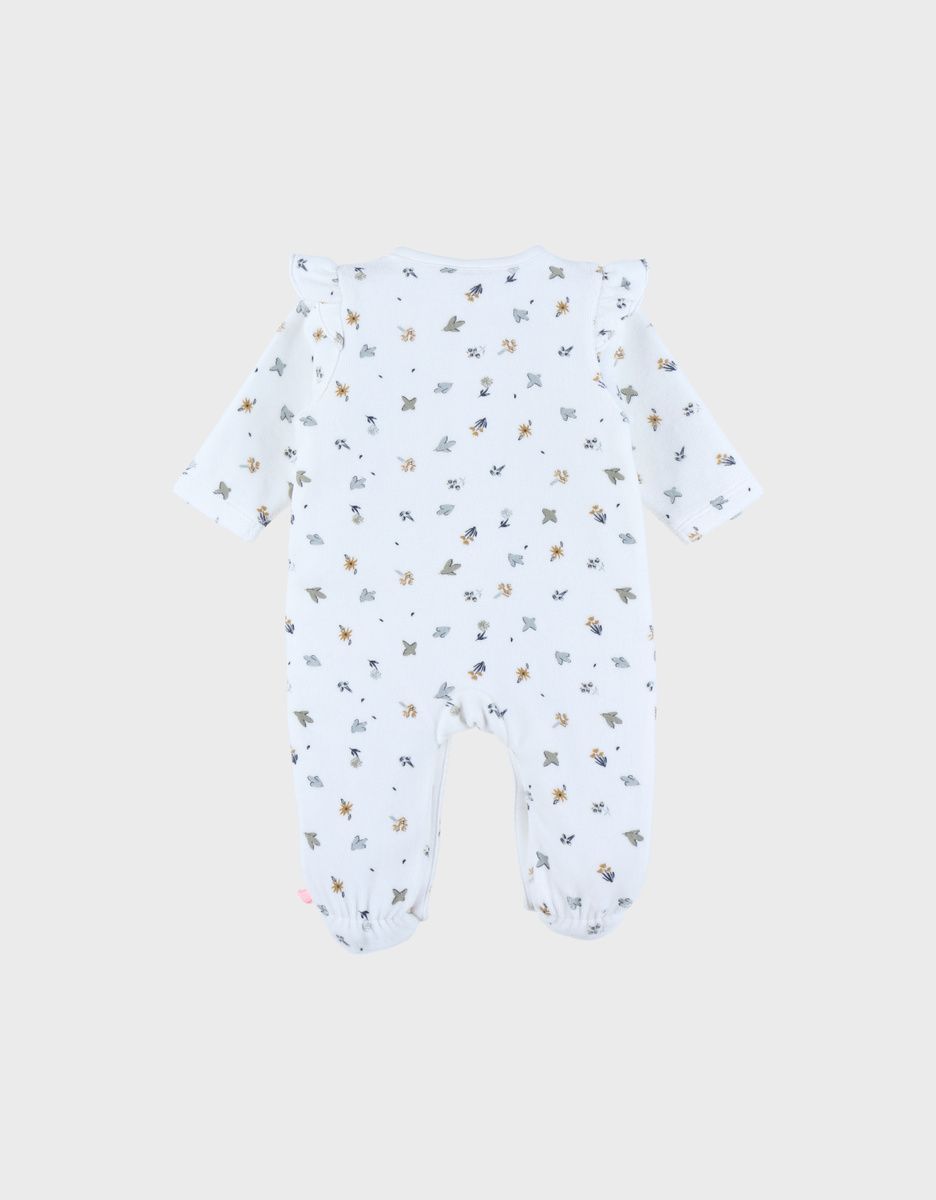 Pyjama bébé en velours blanc imprimé oiseau (Noukie's) - Image 5