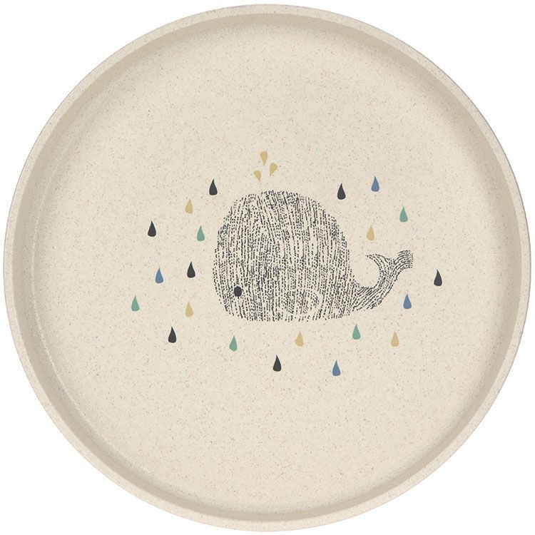 Assiette plate baleine Little Water (Lassig) - Image 1