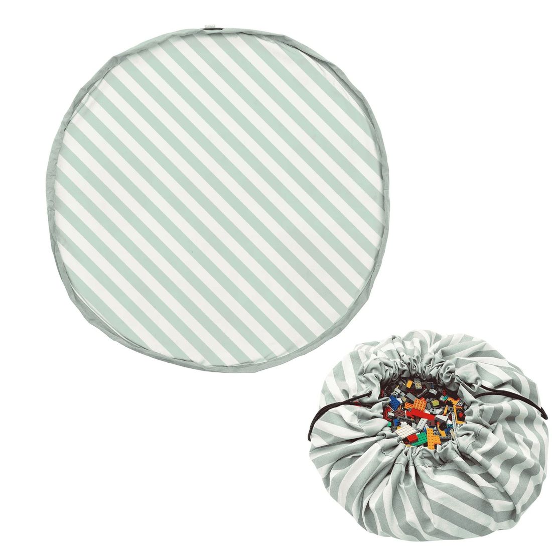 playmat & toy bag-stripes green (Play & Go) - Image 1