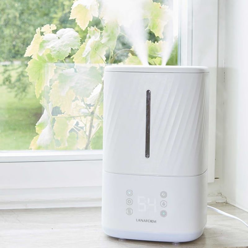 Humidificateur d'air vapeur chaude et froide, 3 intensités, mode nuit silencieux (Lanaform) - Couverture
