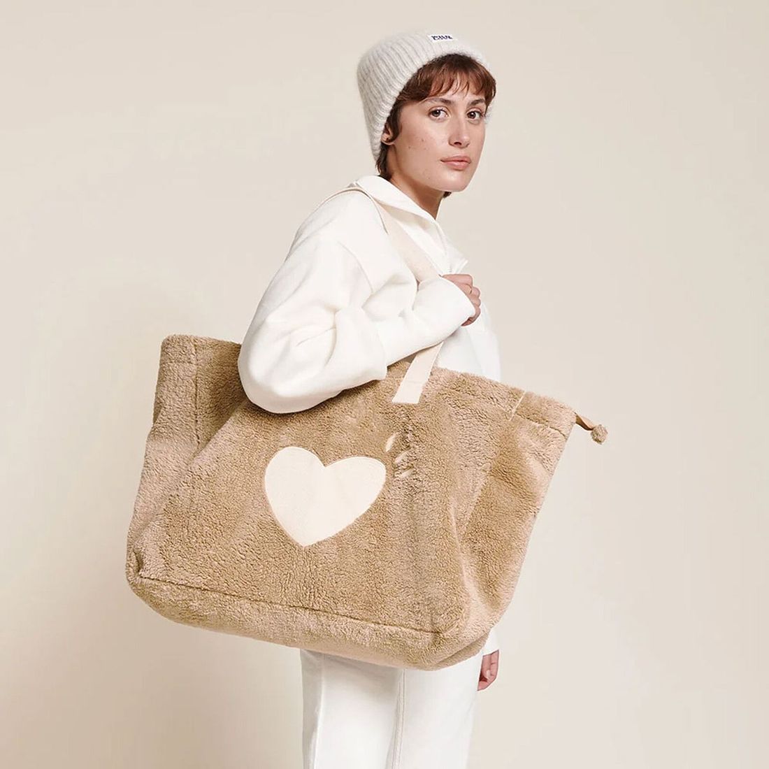 Cabas Coeur en Moumoute - Beige (émoi émoi) - Couverture