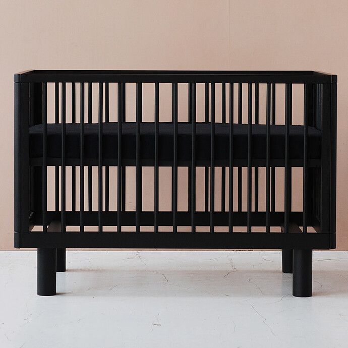 Lit Bébé Evolutif Nox Noir Satin - 60 x 120 cm (Karl & Fric) - Image 5
