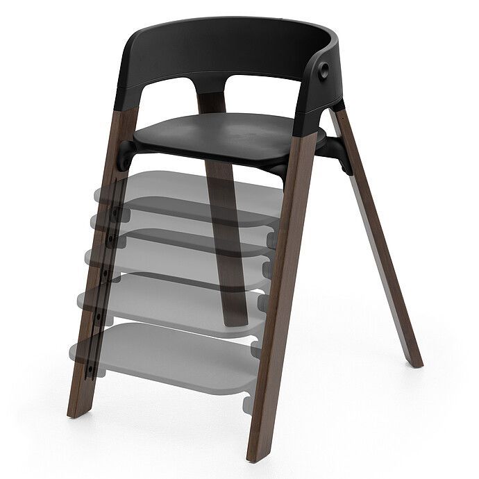 Chaise Haute Steps avec Plateau et Baby Set - Noir et Brun Chaud (Stokke) - Image 7