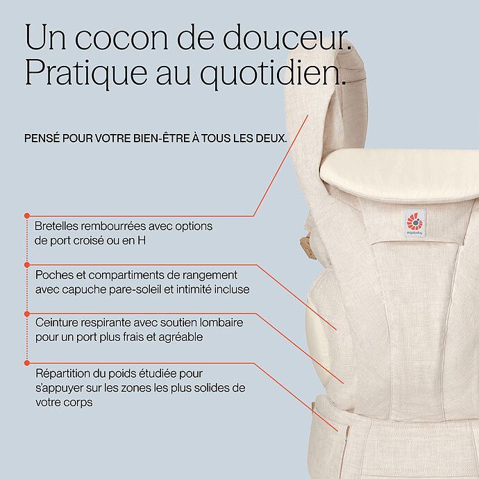 Porte-bébe Omni Deluxe Lin - Naturel (Ergobaby) - Image 7