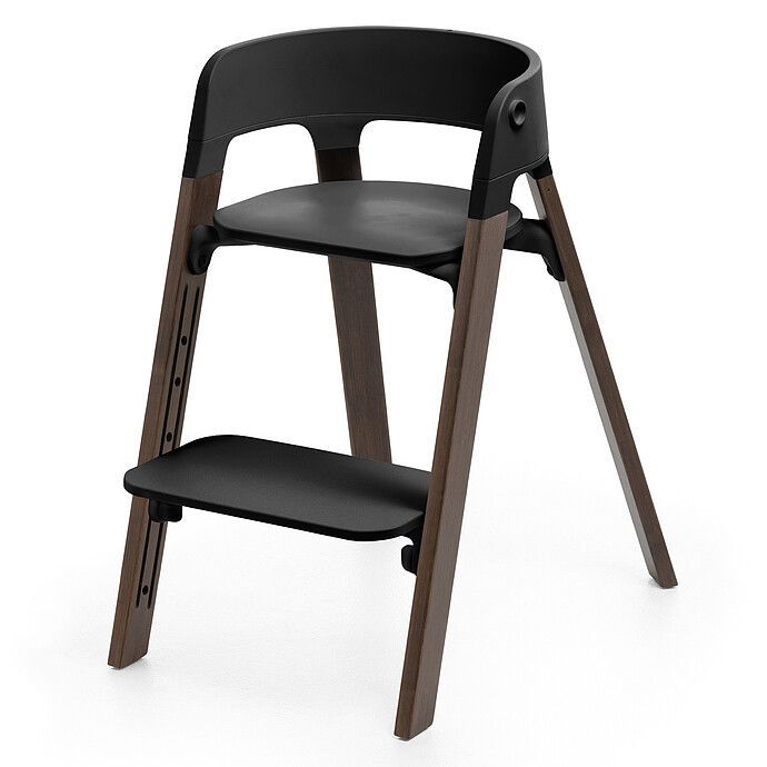 Chaise Haute Steps avec Plateau et Baby Set - Noir et Brun Chaud (Stokke) - Image 5