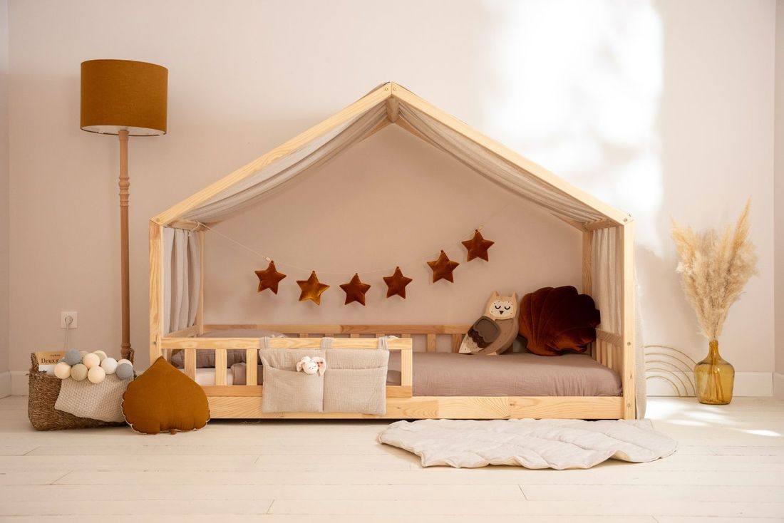 - Pochette de Rangement - Beige à Pois Dorés - Beige (Mon Lit Cabane) - Image 2