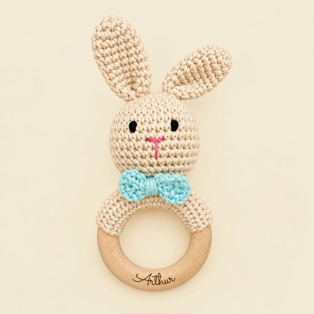 Hochet en crochet pour Bébé personnalisé (Les Petits Citrons) - Image 2