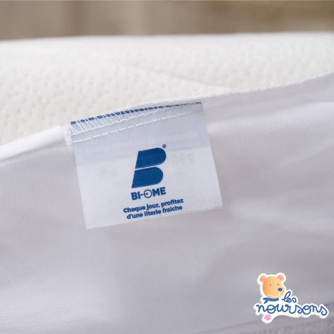 Protège Matelas Bébé Anti Acariens - Alèse Imperméable Blanc (Les Noursons) - Image 3