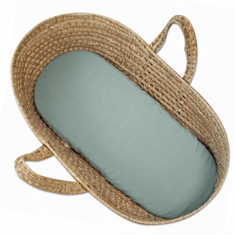Housse couffin ovale gaze coton jeanne (Sevira Kids) - Image 1