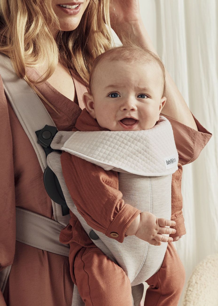 Porte-bébé Mini - Beige clair / Jersey 3D (BabyBjörn) - Image 7