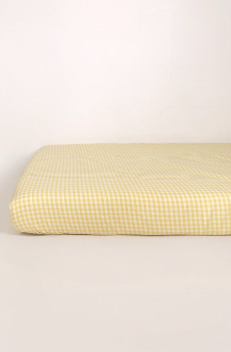 Drap housse bébé Percale Coton Bio Vichy Vichy Tournesol P (Kadolis) - Image 1