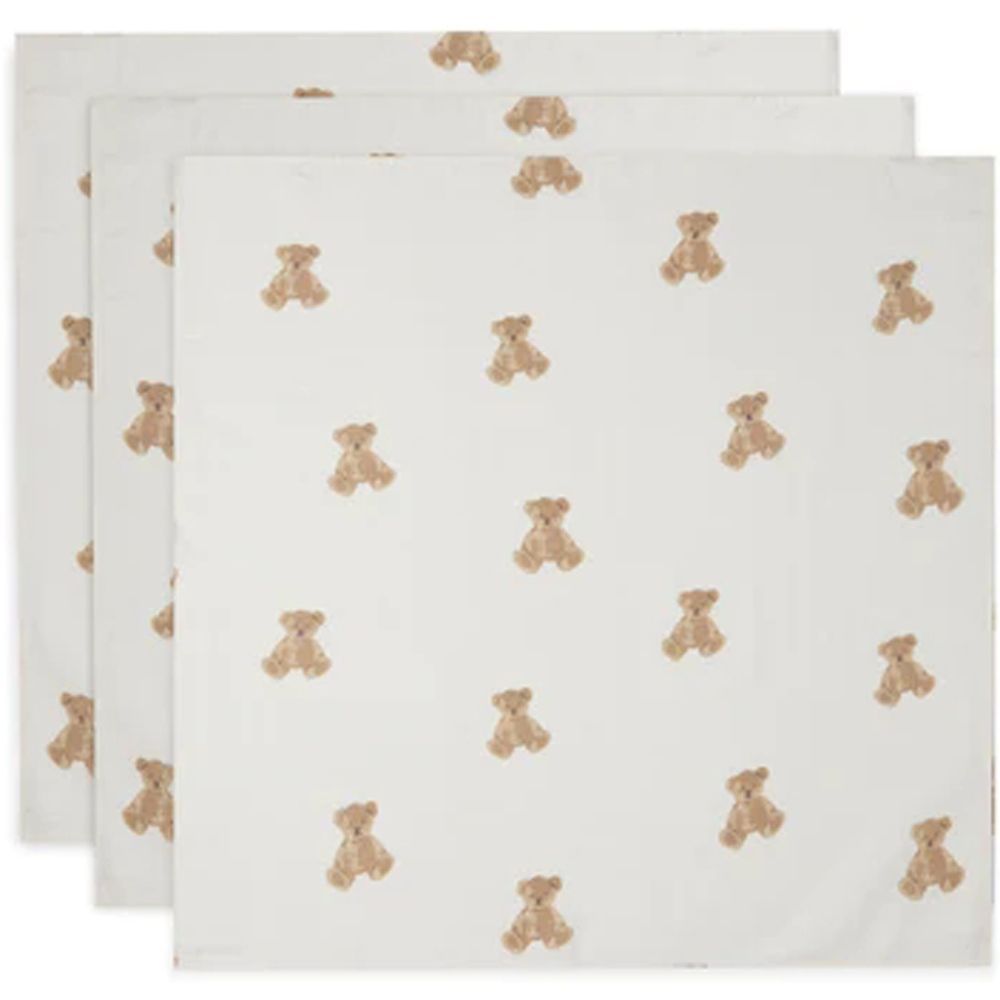 Lot de 3 langes en gaze de coton Teddy Bear (70 x 70 cm) (Jollein) - Image 1