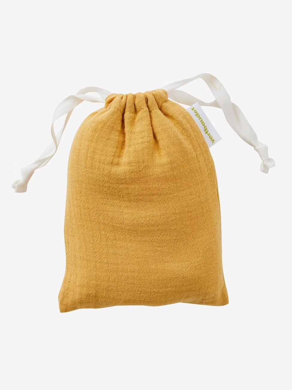Doudou personnalisable en gaze de coton + hochet rond curry (Vertbaudet) - Image 3