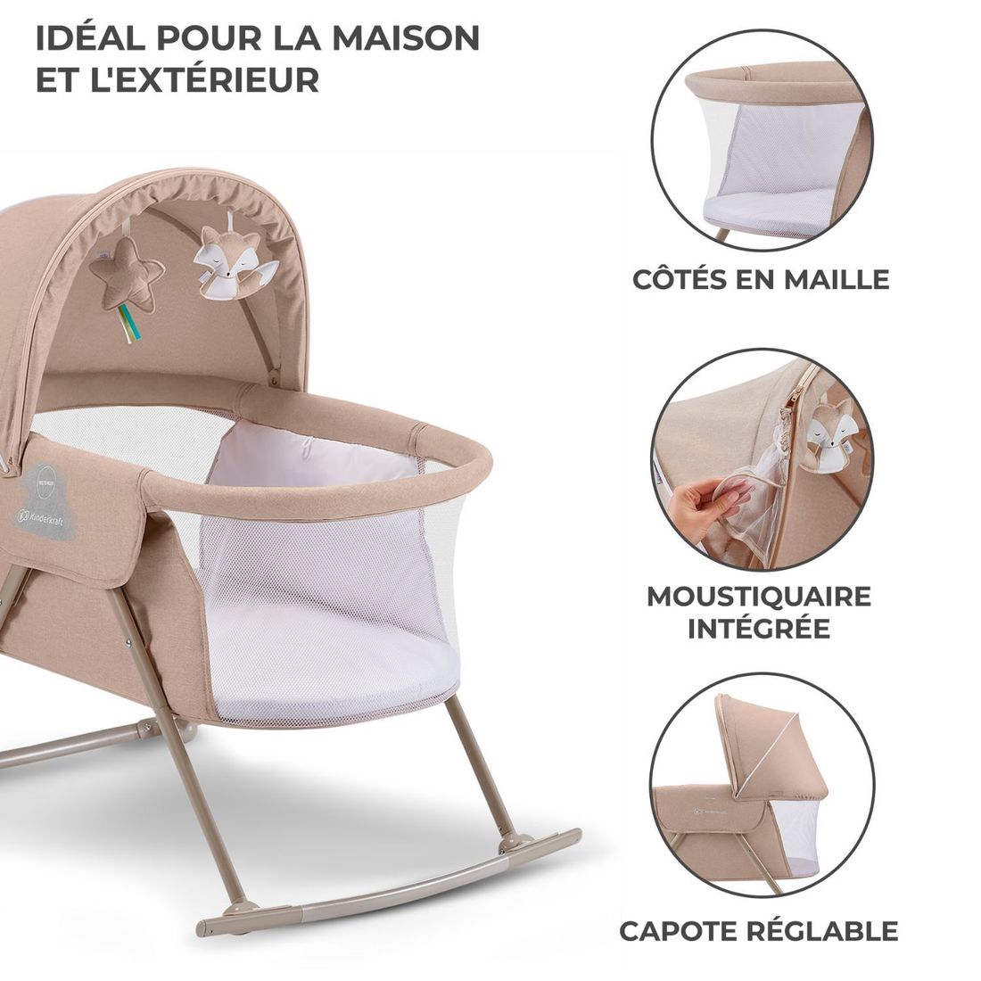Berceau bébé Lovi Beige (Kinderkraft) - Image 5