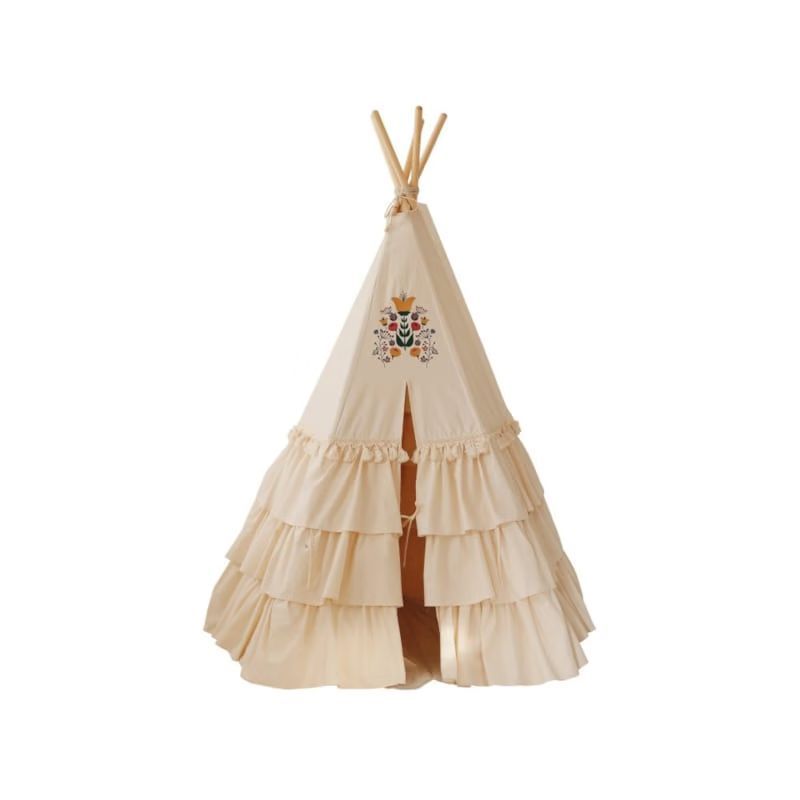 Tente tipi avec tapis honey - beige, jau (Moi Mili) - Image 1