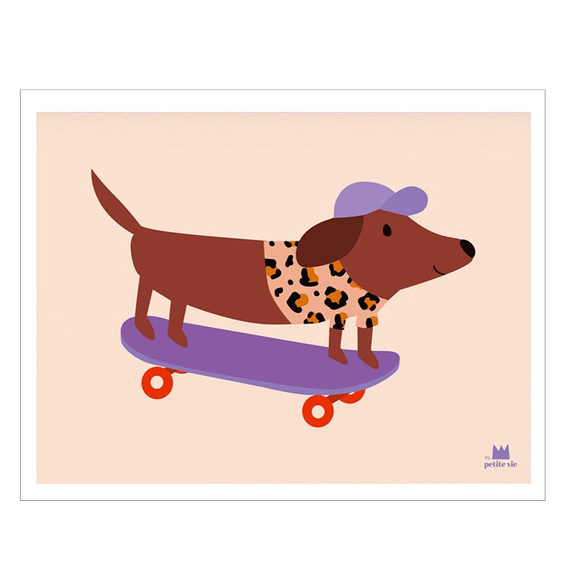 Affiche Chien Skateur - 30 x 40 cm (Ma petite vie) - Image 1