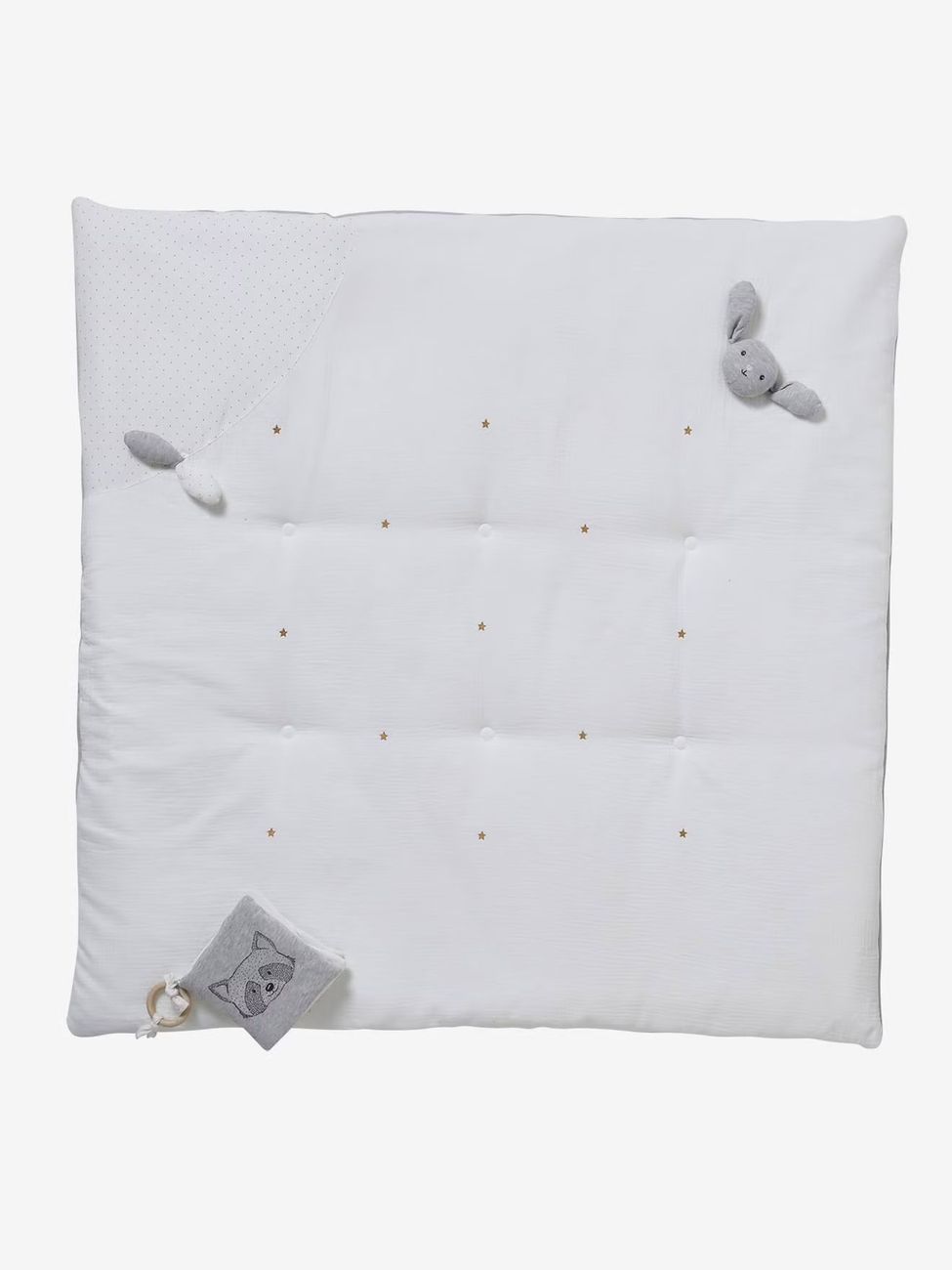Tapis d'éveil en gaze de coton bio* MINI COMPAGNIE gris (Vertbaudet) - Image 1