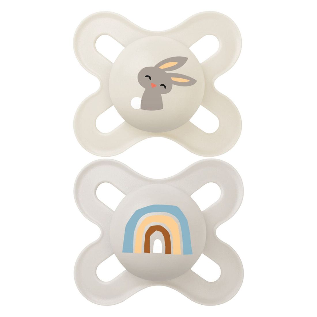 Lot de 2 Sucettes Original Naissance Lapin et Arc-en-ciel - 0/2 Mois (Mam) - Couverture