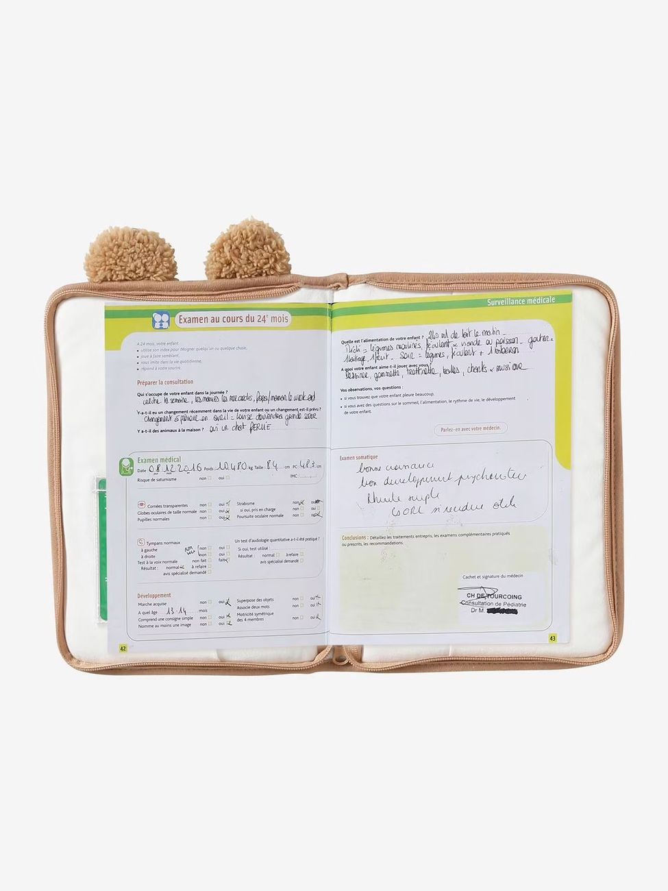 Protège carnet de santé sherpa ourson (Vertbaudet) - Image 2