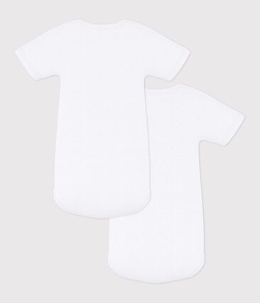 Lot de bodies manches courtes bébé en coton uni (Petit Bateau) - Image 2