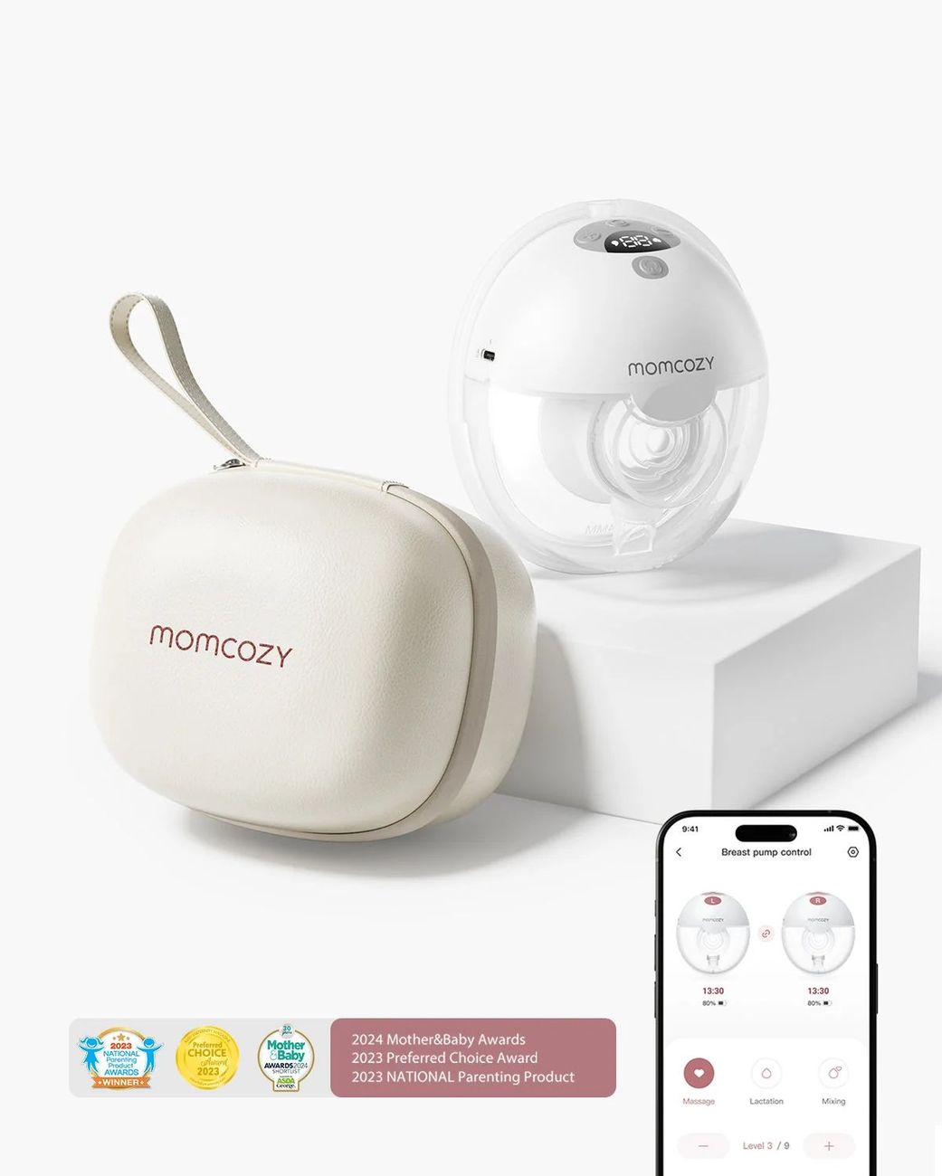Tire-lait portable intelligent M5 – Amélioré avec contrôle via application (Momcozy) - Couverture