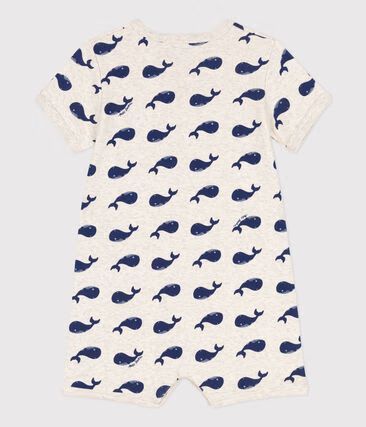 Combinaison courte baleines marines en coton bébé (Petit Bateau) - Image 1