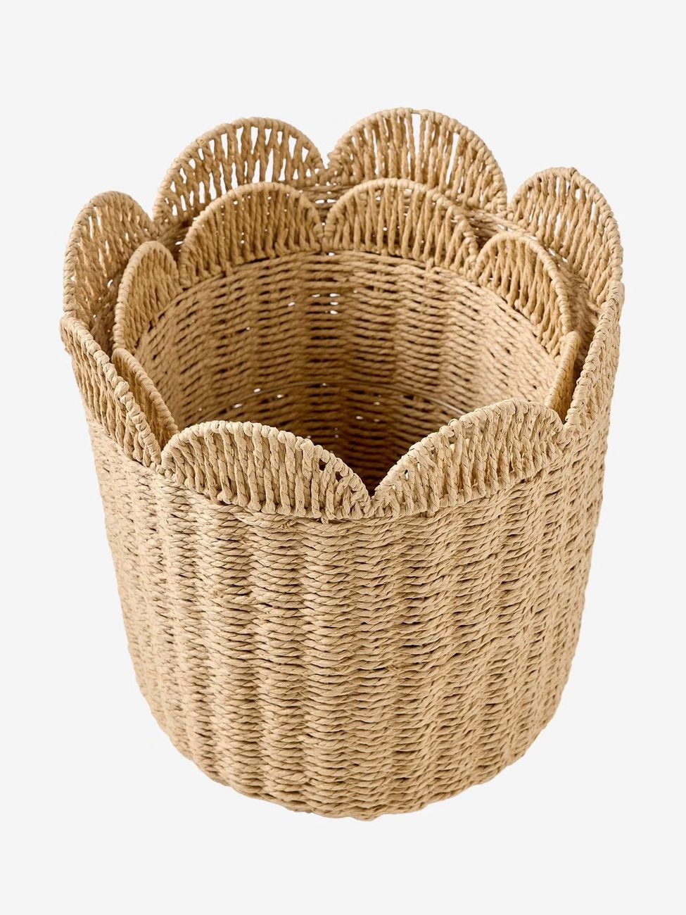 Lot 2 paniers de rangement gigognes beige (Vertbaudet) - Image 2