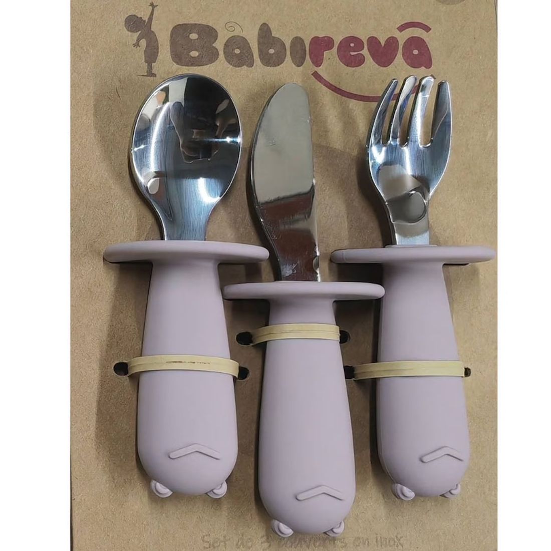 Set De 3 Couverts En Inox Rose (Babireva) - Couverture