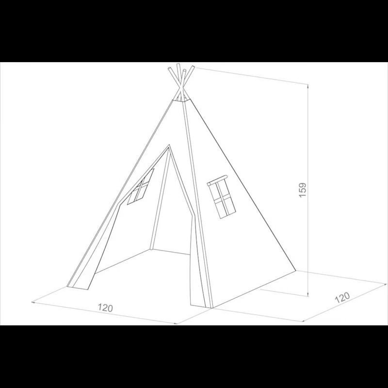 Tente tipi alba blanc crème pour enfant (Sunny) - Image 4