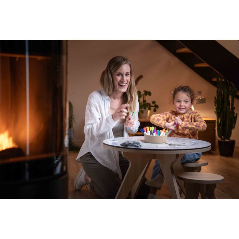 Lot de 2 tabourets en bois (Drawin'Kids) - Image 2