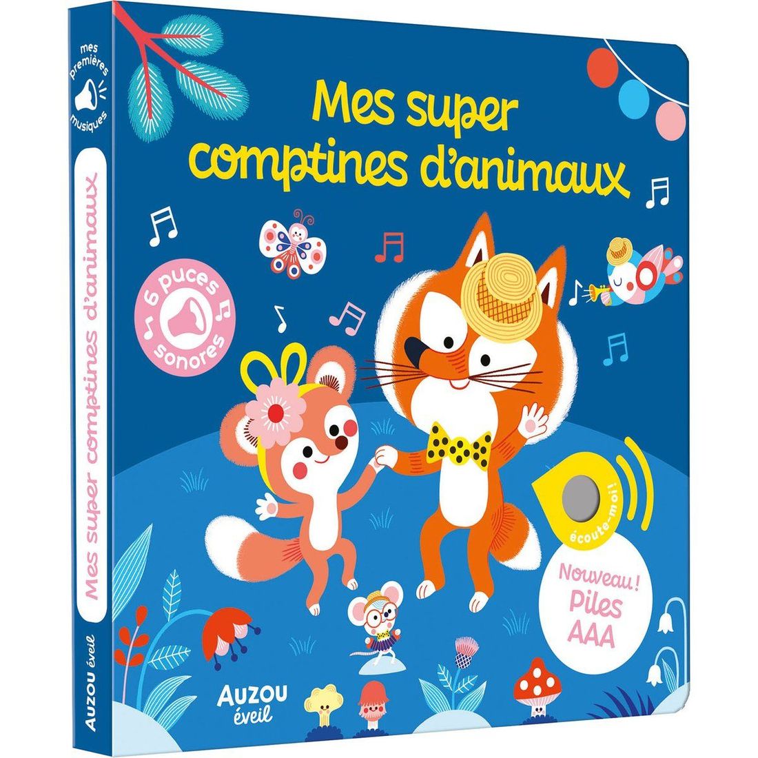 Livre sonore Mes super comptines d'animaux (Auzou Editions) - Couverture