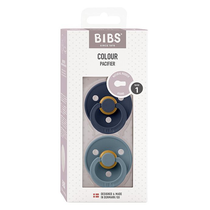 Lot de 2 Sucettes Rondes Colour Deepspace & Petrol - 0/6 Mois (Bibs) - Image 1