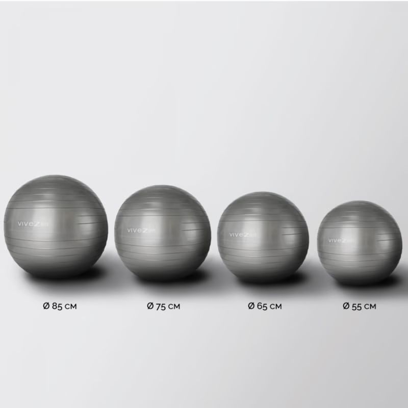Ballon de yoga - 65 cm - gris (Vivezen) - Image 4
