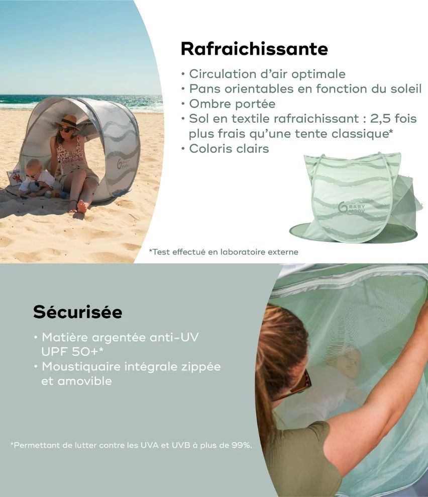Tente Anti-UV rafraichissante Moov & Protect Green Lagoon (Babymoov) - Image 2
