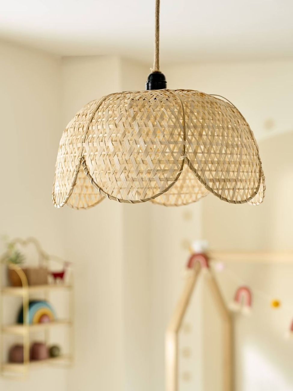 Vertbaudet - Abat-jour pour suspension bambou CHAMPÊTRE beige doré